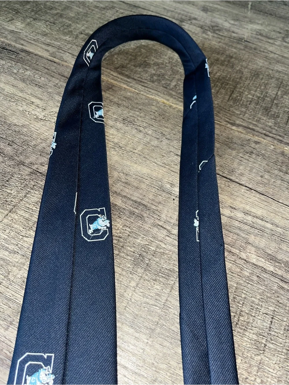 Navy Emblem Pattern Men's Tie